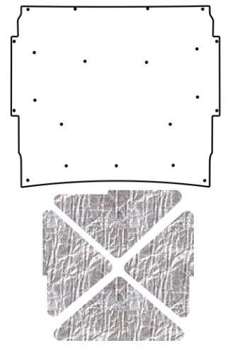 1966-67 Nova QuietRide AcoustiHood Cover Kit with Heatshield Panels, Mounting Pins, Adhesive & Seam Tape